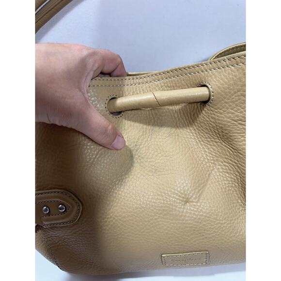 Cole Haan Village Classics Tote Beige Pebbled Leather Shoulder Bag Large READ - Picture 3 of 13